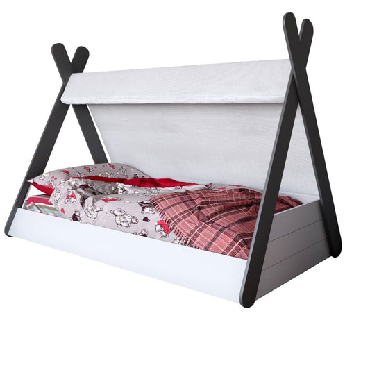 Детская кроватка с балдахином LION Инди Нимфея Альба/Антрацит (LION-041447)