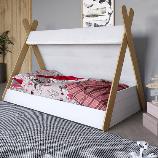 Детская кроватка с балдахином LION Инди Нимфея Альба/Дуб Артизан (LION-041444)