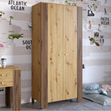 Шкаф распашной двухдверный в детскую комнату 900х450х1900 LION Инди Дуб Артизан/Дуб Ливорно (LION-041591)