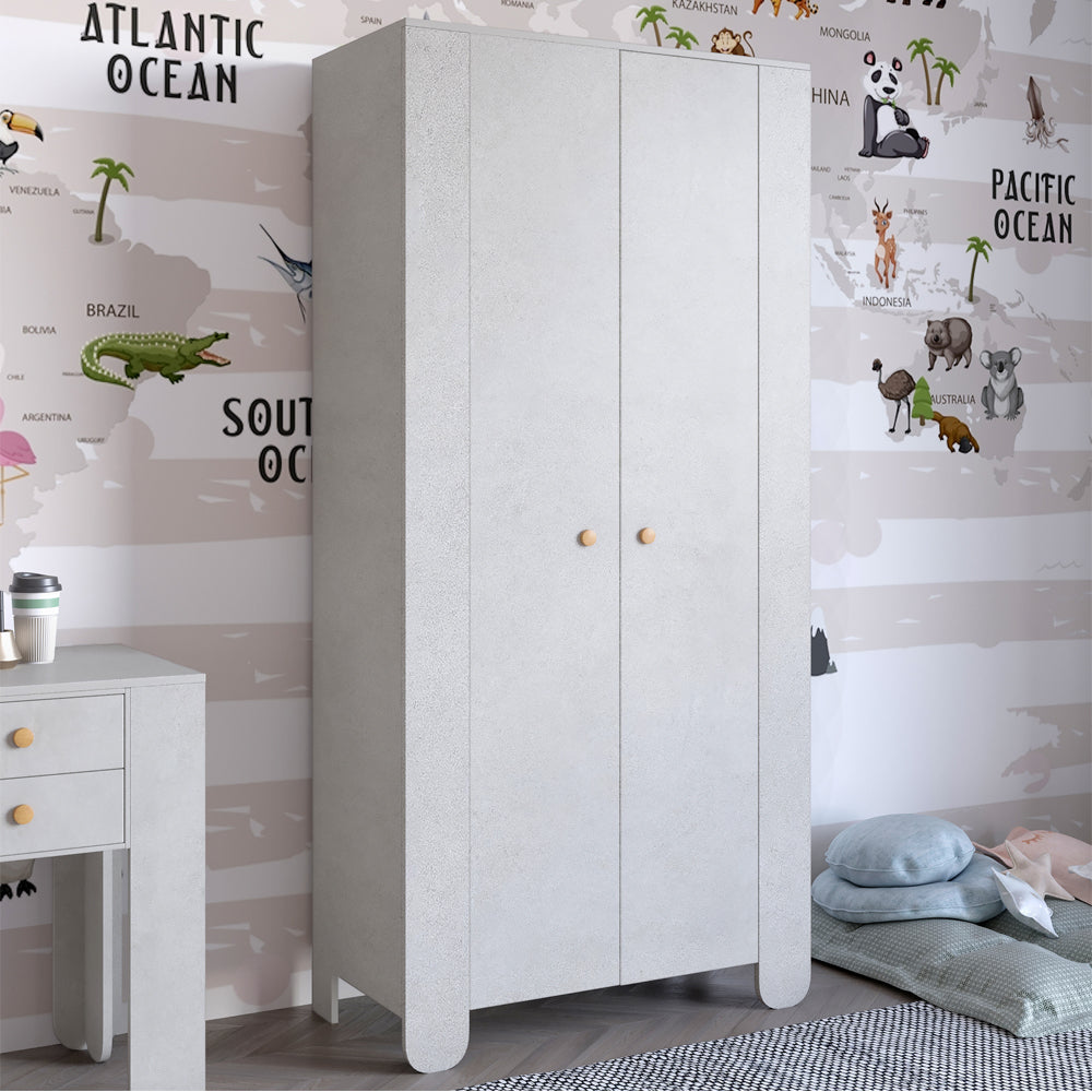 Шкаф распашной двухдверный в детскую комнату 900х450х1900 LION Инди Бетон Style (LION-041574)