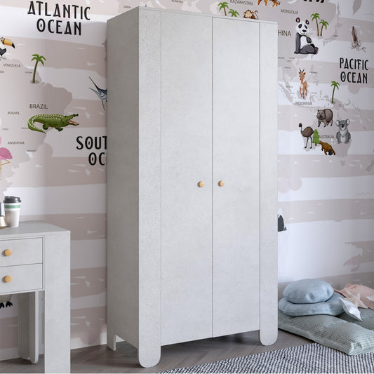 Шкаф распашной двухдверный в детскую комнату 900х450х1900 LION Инди Бетон Style (LION-041574)