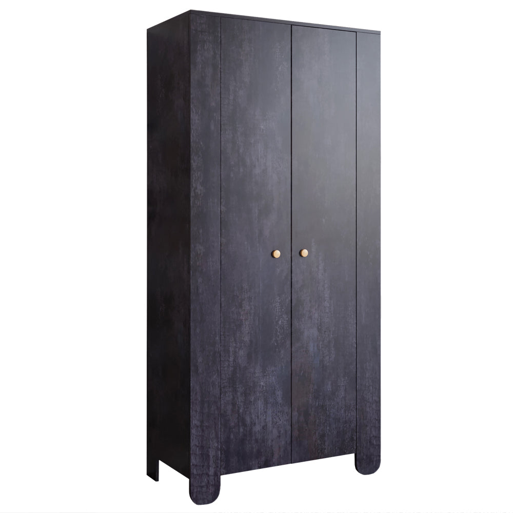 Шкаф распашной двухдверный в детскую комнату 900х450х1900 LION Инди Бетон темный (LION-041575)