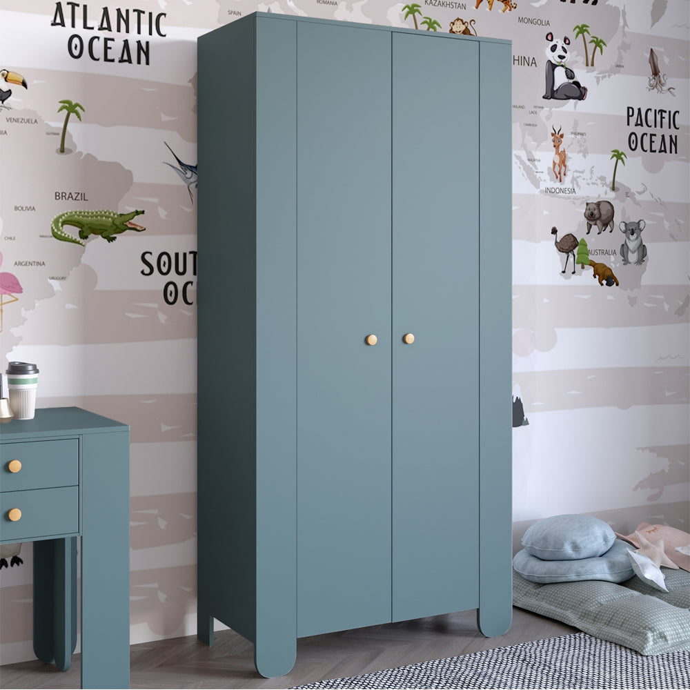 Шкаф распашной двухдверный в детскую комнату 900х450х1900 LION Инди Гранит серый (LION-041577)