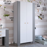 Шкаф распашной двухдверный в детскую комнату 900х450х1900 LION Инди Нимфея Альба (белый)/Антрацит (LION-041588)