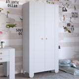 Шкаф распашной двухдверный в детскую комнату 900х450х1900 LION Инди Нимфея Альба (белый) (LION-041584)