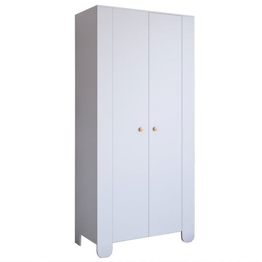 Шкаф распашной двухдверный в детскую комнату 900х450х1900 LION Инди Нимфея Альба (белый) (LION-041584)