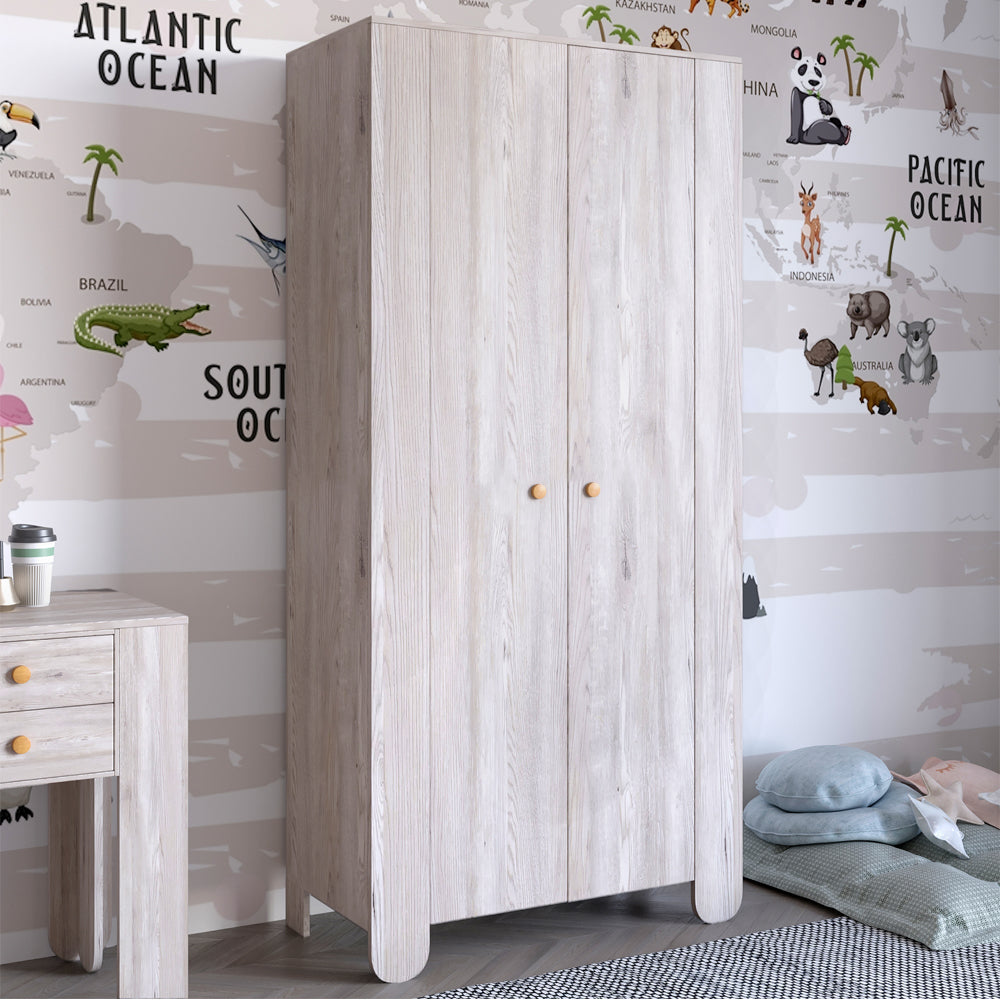 Шкаф распашной двухдверный в детскую комнату 900х450х1900 LION Инди Самоа Дымчатый (LION-041586)
