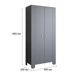 Шкаф распашной двухдверный в детскую комнату 900х450х1900 LION Инди Самоа Дымчатый (LION-041586)