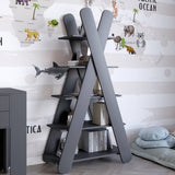 Стеллаж открытый с 5 полками LION Инди Антрацит (LION-041592)