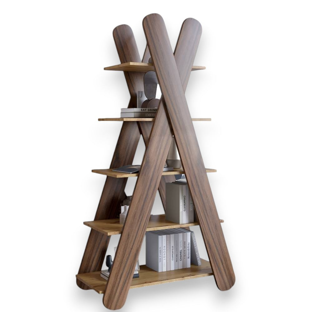 Стеллаж открытый с 5 полками LION Инди Дуб артизан/Дуб леворно (LION-041595)