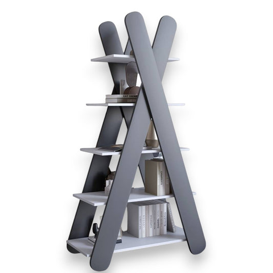 Стеллаж открытый с 5 полками LION Инди Нимфея Альба/Антрацит (LION-041597)