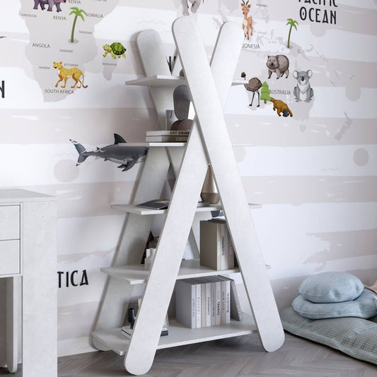 Стеллаж открытый с 5 полками LION Инди Бетон style (LION-041612)