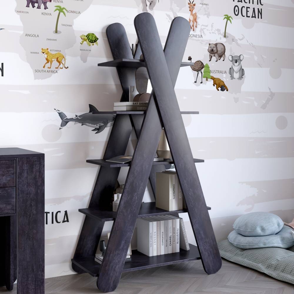 Стеллаж открытый с 5 полками LION Инди Бетон темный (LION-041604)