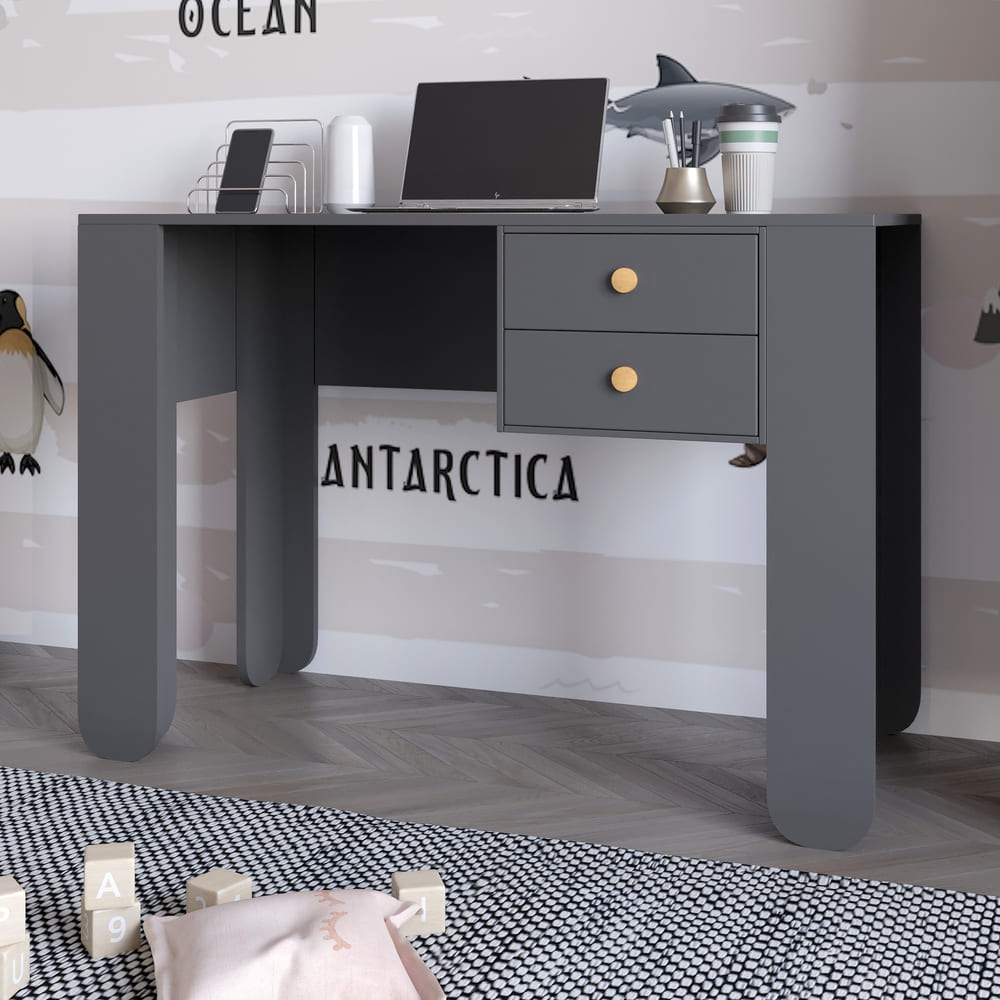 Письменный стол с 2-мя ящиками LION Инди Антрацит (LION-041410)