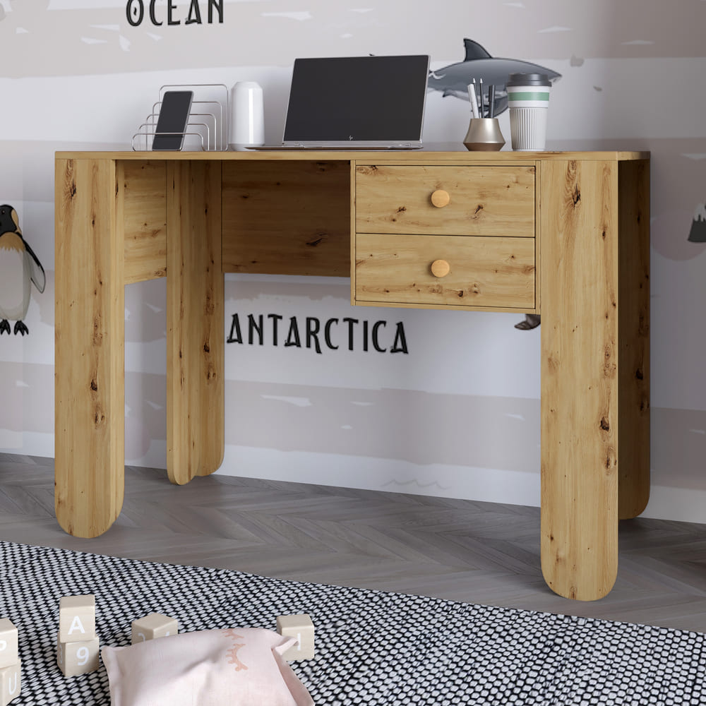 Письменный стол с 2-мя ящиками LION Инди Дуб Артизан (LION-041414)