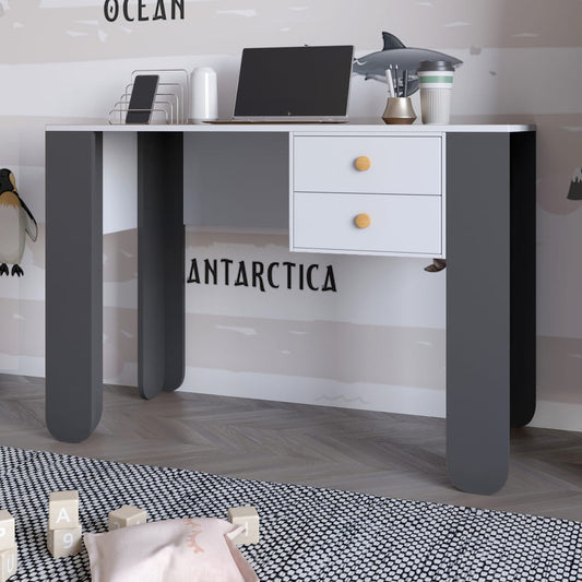 Письменный стол с 2-мя ящиками LION Инди Нимфея Альба/Антрацит (LION-041428)