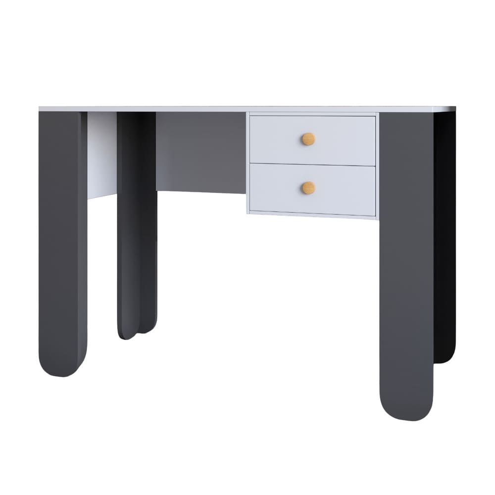 Письменный стол с 2-мя ящиками LION Инди Нимфея Альба/Антрацит (LION-041428)