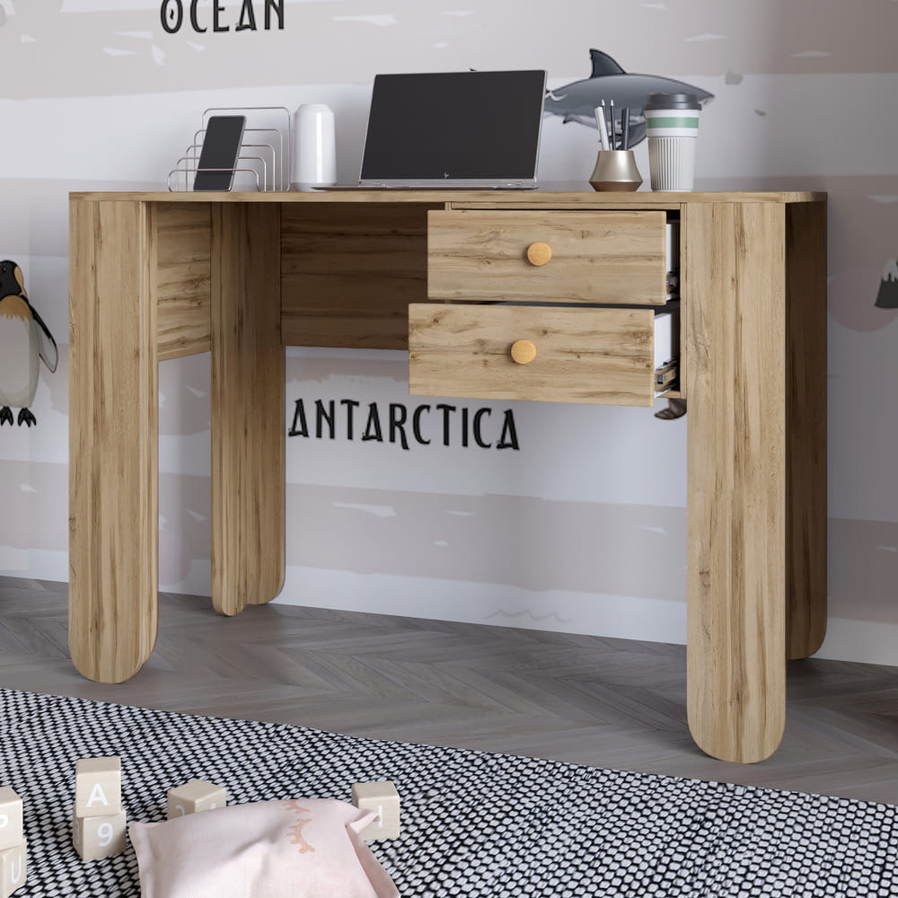 Письменный стол с 2-мя ящиками LION Инди Гранит серый (LION-041418)