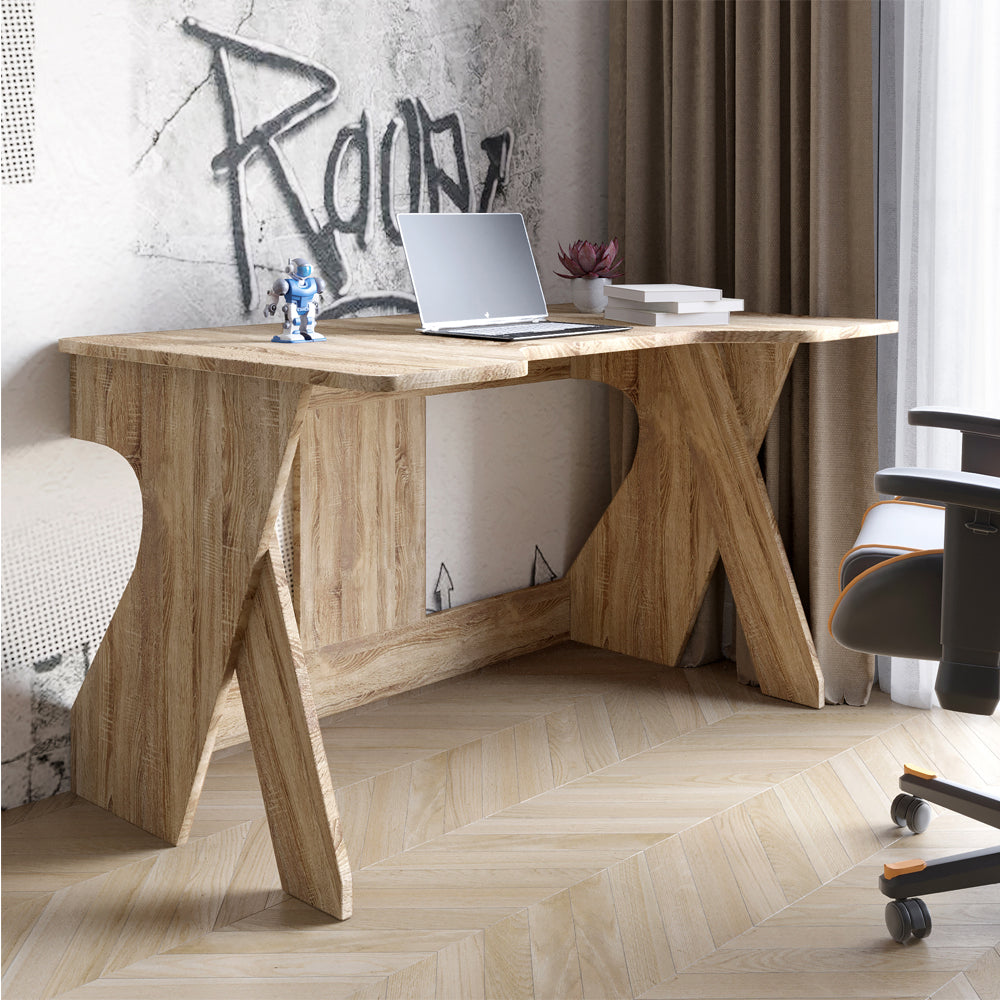 Стол геймерский LION Крид для компьютера и ноутбука 130х80х74,5 Дуб Сонома трюфель (LION-041722)