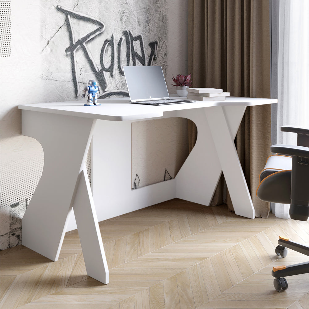 Стол геймерский LION Крид для компьютера и ноутбука 130х80х74,5 Нимфея Альба (белый) (LION-041725)