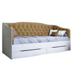 Кровать детская односпальная LION Л-9 с мягкой спинкой и выдвижными ящиками 190x90 см Бетон Style/Лили-02 (LION-041468)