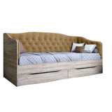 Кровать детская односпальная LION Л-9 с мягкой спинкой и выдвижными ящиками 190x90 см Дуб сонома/Лили-02 (LION-041481)