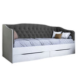 Кровать детская односпальная LION Л-9 с мягкой спинкой и выдвижными ящиками 190x90 см Бетон Style/Лили-95 (LION-041485)