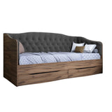 Кровать детская односпальная LION Л-9 с мягкой спинкой и выдвижными ящиками 190x90 см Дуб Ливорно/Лили-95 (LION-041490)