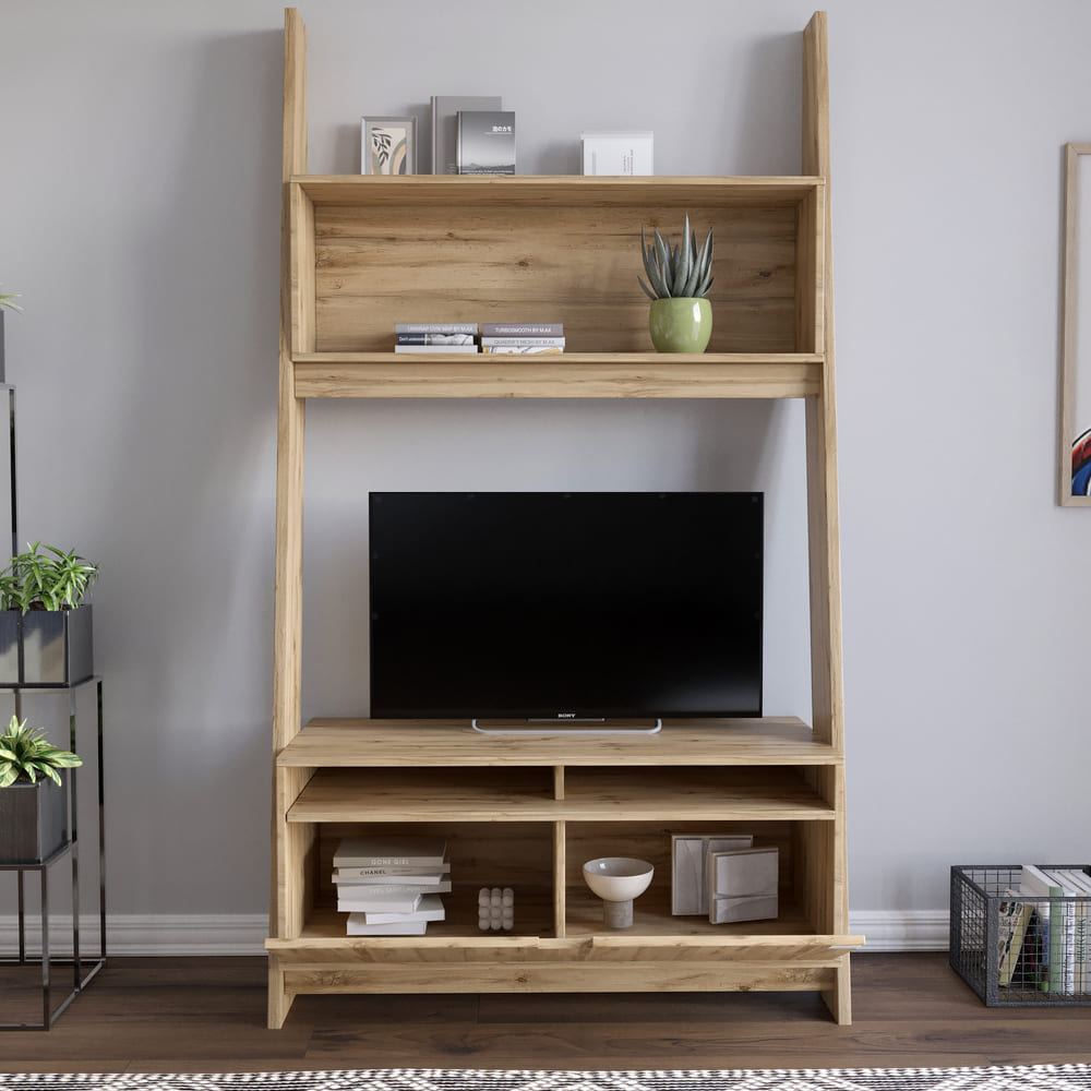 Модуль-2 с полкой для ТВ и тумбой LION Линк Дуб Сонома трюфель (LION-042089)