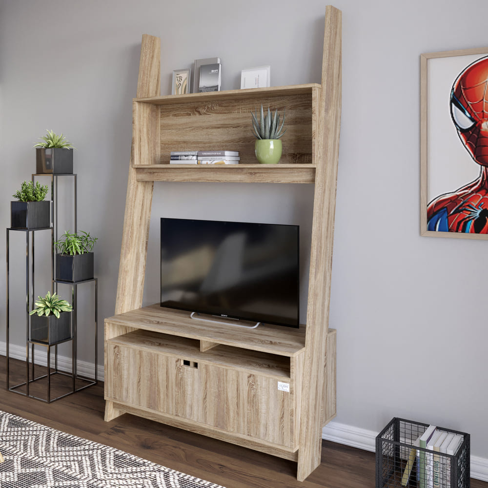 Модуль-2 с полкой для ТВ и тумбой LION Линк Дуб Сонома трюфель (LION-042089)