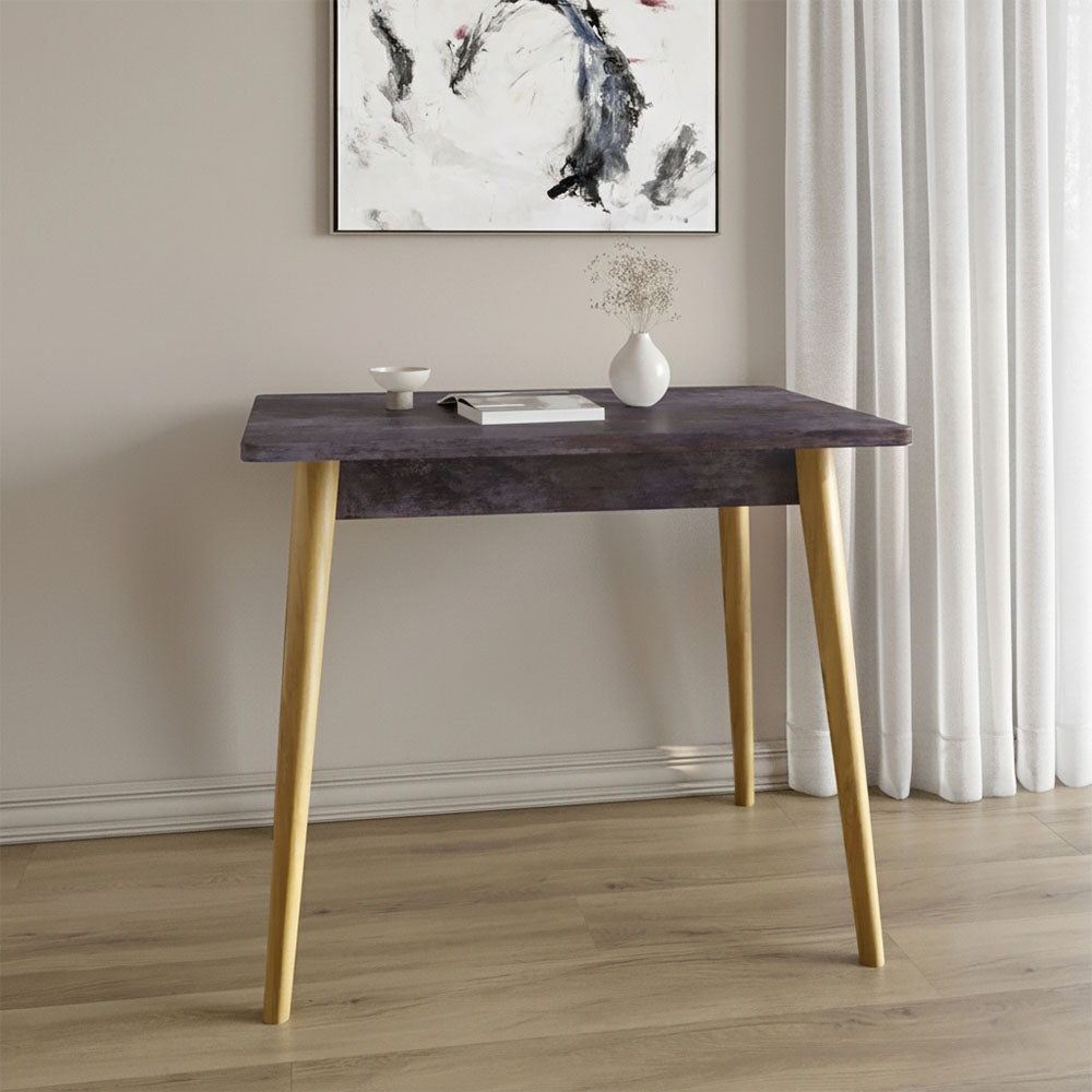 Обеденный стол LION Маями-2 деревянные ножки Бетон темный (LION-041179)