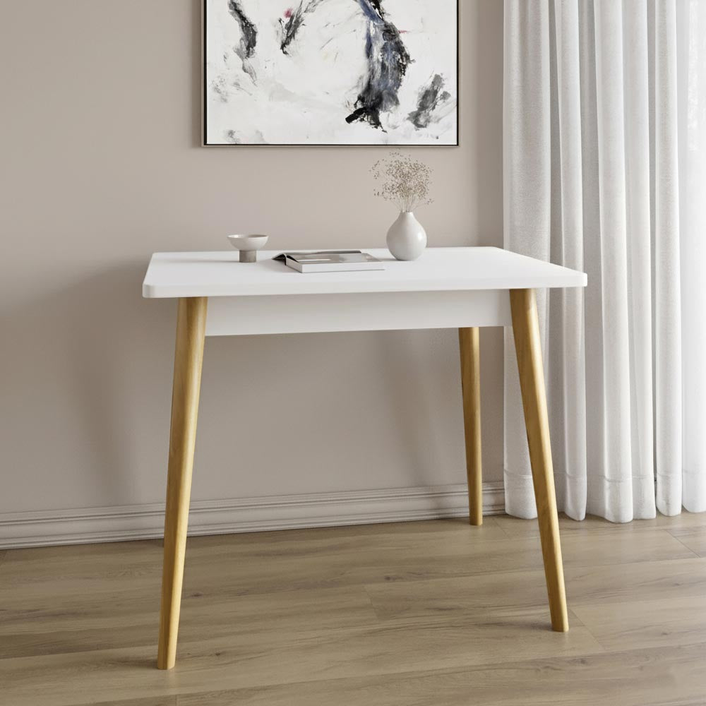 Обеденный стол LION Маями-2 деревянные ножки Нимфея Альба (белый) (LION-041003)