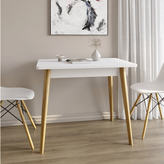 Обеденный стол LION Маями-2 деревянные ножки Нимфея Альба (белый) (LION-041003)