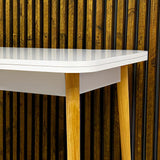 Деревянный раскладной обеденный стол LION Майами-3 Нимфея Альба (белый) 90х60/90х120 (LION-041272) ТОП