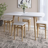 Деревянный раскладной обеденный стол LION Майами-3 Нимфея Альба (белый) 90х60/90х120 (LION-041272) ТОП