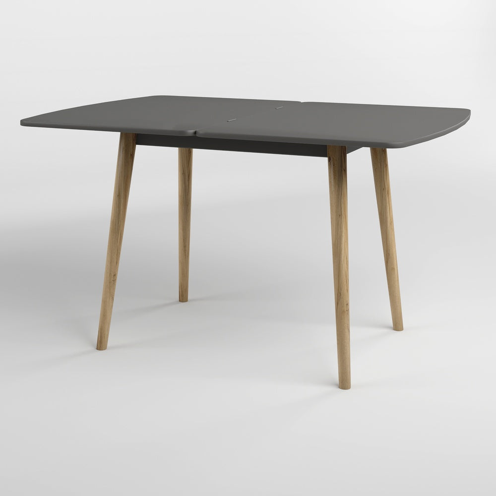 Деревянный раскладной обеденный стол LION Маями-3 Антрацит 90х60/90х120 (LION-041261) ТОП