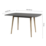 Деревянный раскладной обеденный стол LION Маями-3 Бетон Style 90х60/90х120 (LION-041263)