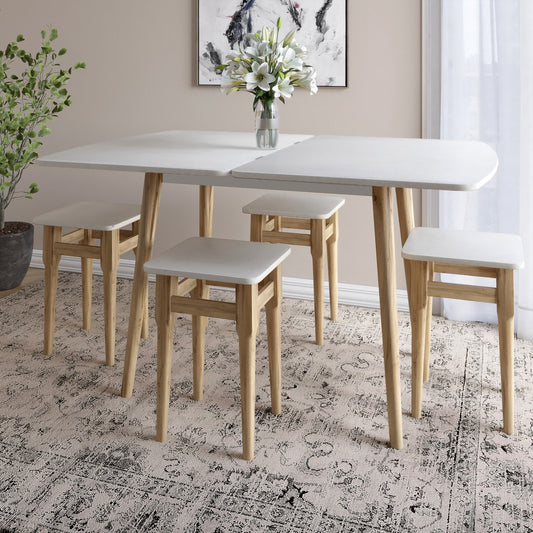 Деревянный раскладной обеденный стол LION Маями-3 Бетон Style 90х60/90х120 (LION-041263)