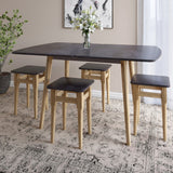 Деревянный раскладной обеденный стол LION Маями-3 Бетон темный 90х60/90х120 (LION-041264)