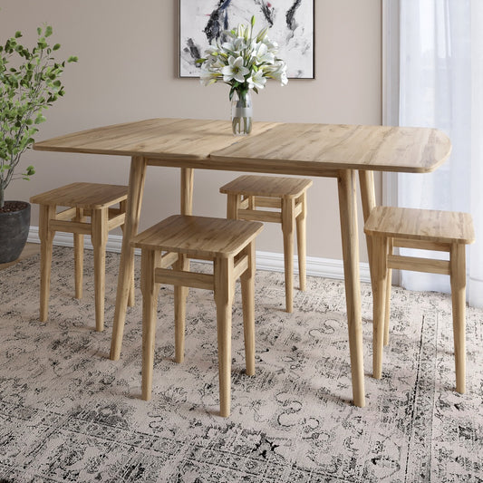 Деревянный раскладной обеденный стол LION Маями-3 Дуб аппалачи 90х60/90х120 (LION-041266)