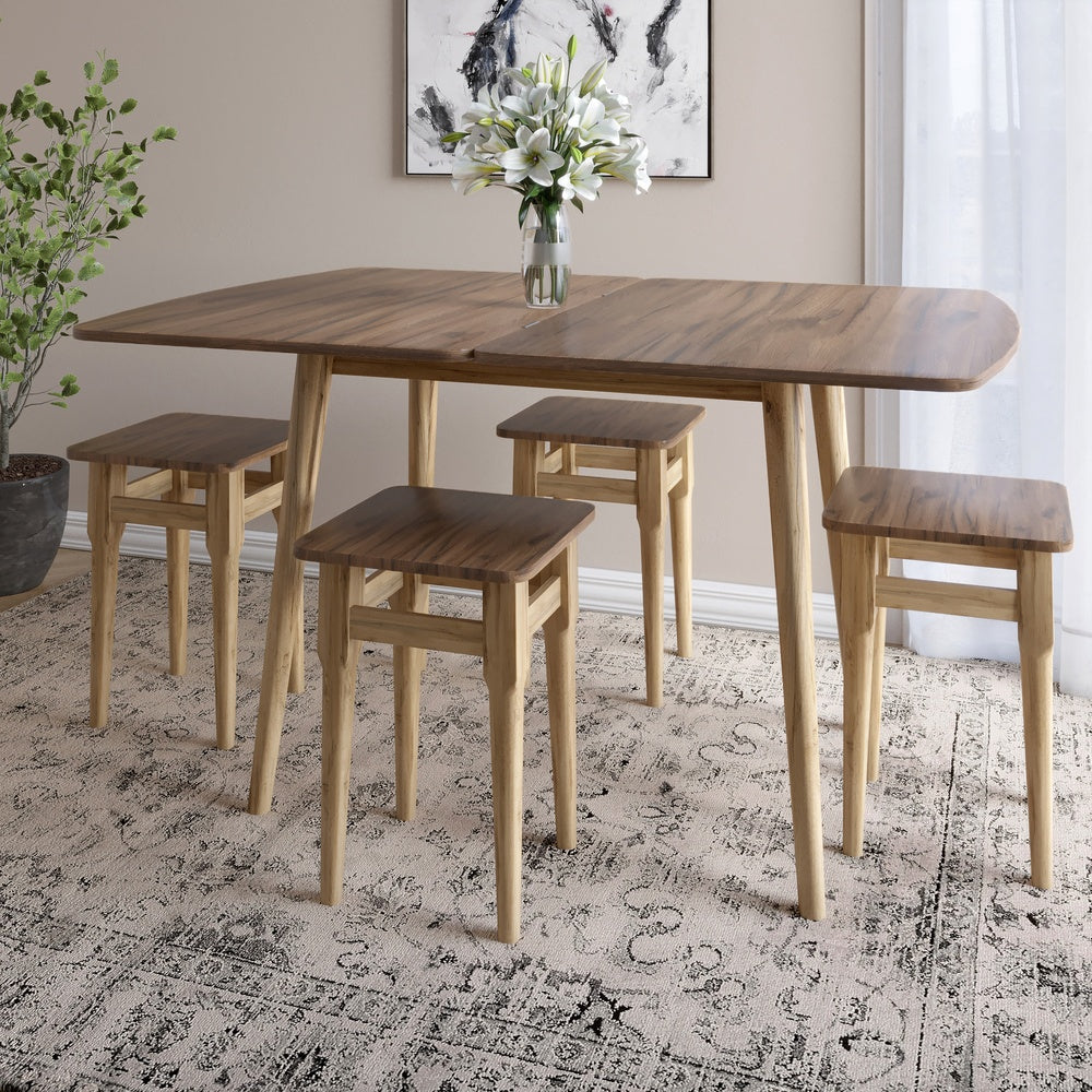 Деревянный раскладной обеденный стол LION Маями-3 Дуб ливорно 90х60/90х120 (LION-041268)