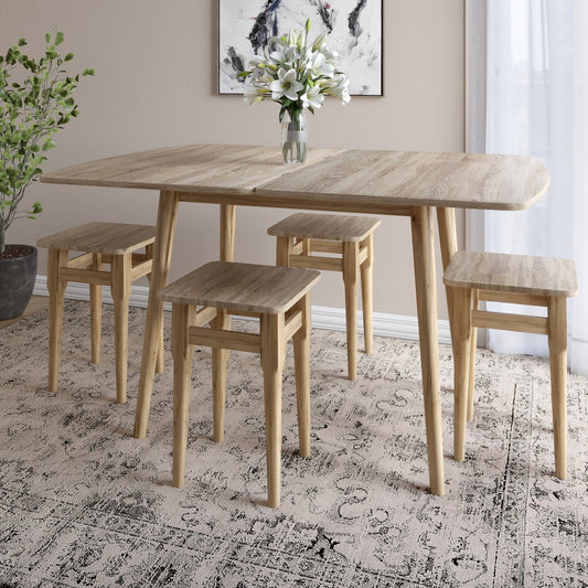 Деревянный раскладной обеденный стол LION Маями-3 Дуб сонома трюфель 90х60/90х120 (LION-041270)