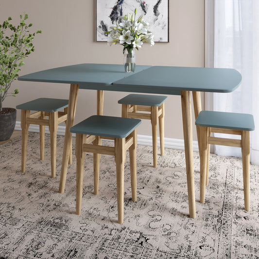 Деревянный раскладной обеденный стол LION Маями-3 Гранит серый 90х60/90х120 (LION-041265)