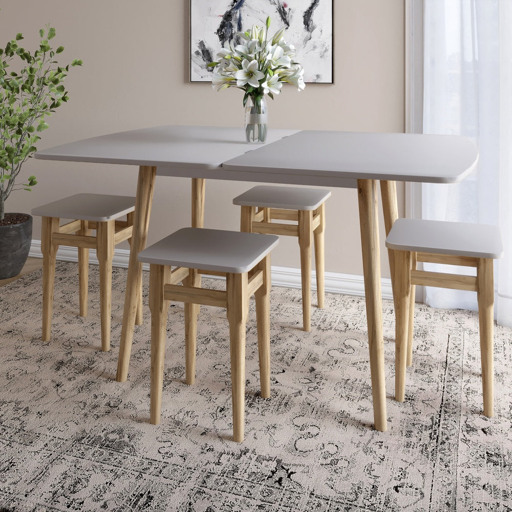 Деревянный раскладной обеденный стол LION Маями-3 Кашемир 90х60/90х120 (LION-041271)