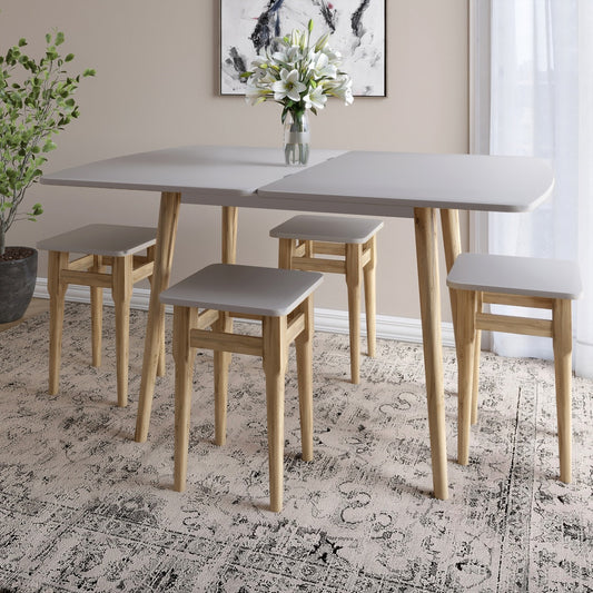 Деревянный раскладной обеденный стол LION Маями-3 Кашемир 90х60/90х120 (LION-041271)