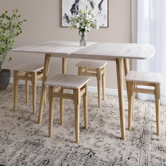 Деревянный раскладной обеденный стол LION Маями-3 Самоа Дымчатый 90х60/90х120 (LION-041274)