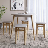 Стол круглый и 4 табурета обеденный комплект для кухни Маями-1 кромка ПВХ 0,45 мм Кашемир (LION-041221)