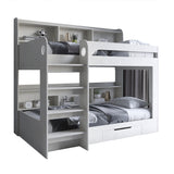 Детская двухъярусная кровать LION Майнкрафт 90х190 см с ящиком Бетон style (LION-041532)