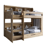 Детская двухъярусная кровать LION Майнкрафт 90х190 см с ящиком Дуб Аппалачи (LION-041535)