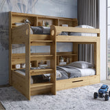 Детская двухъярусная кровать LION Майнкрафт 90х190 см с ящиком Дуб Артизан (LION-041536)